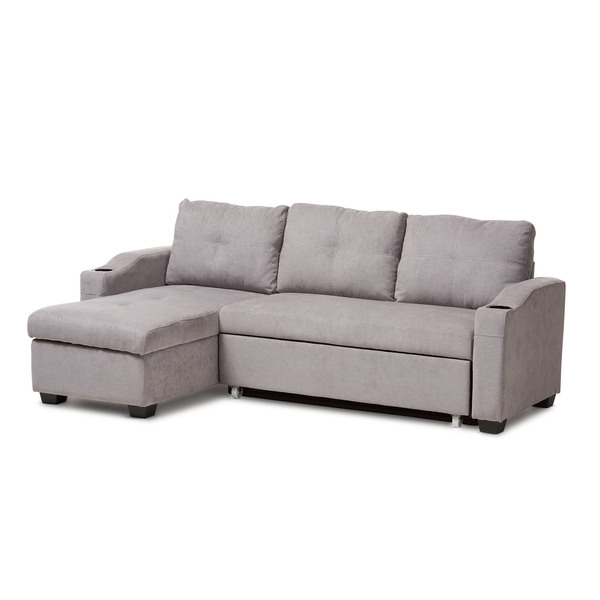 Baxton Studio Lianna Modern Light Grey Upholstered Sectional Sofa 143-8759